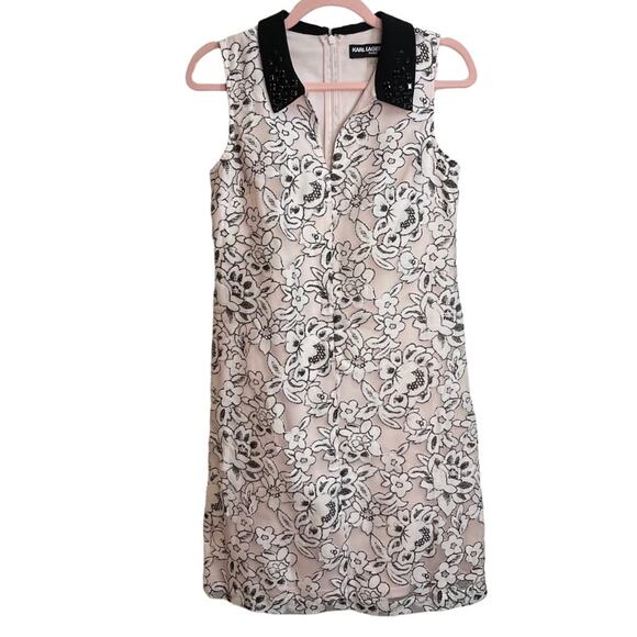 Karl Lagerfeld Light Pink Floral Sleeveless Dress - Picture 1 of 7